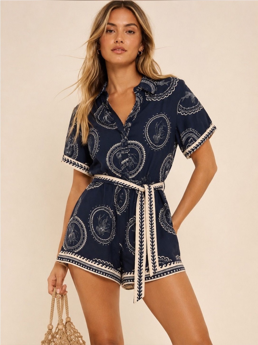 Caroline Constas Nautical Romper NWT